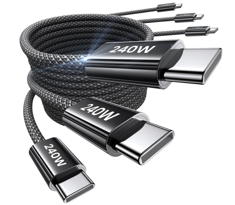 3er-Pack LISEN USB-C Ladekabel (240 W) für nur 8,96€ inkl. Prime-Versand
