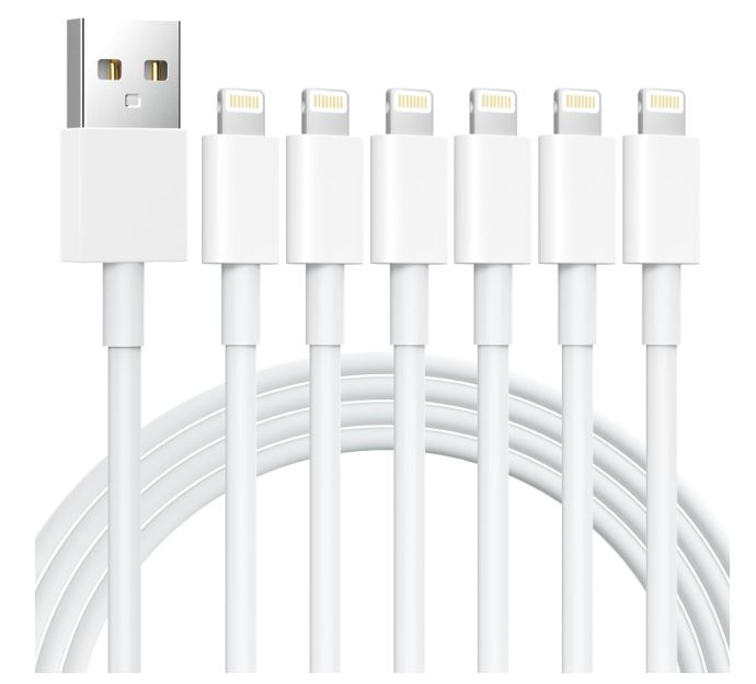 6er Pack iPhone Lightning Kabel (Apple MFi Certified, 2x 1m, 2x 2m, 2x 3m) für nur 5,99€