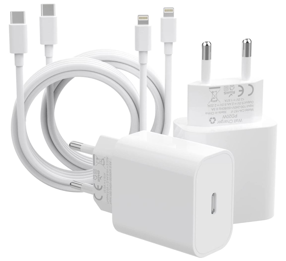 ZNBTCY 20W USB C Ladegerät mit Lightning Ladekabel im Doppelpack für nur 7,99€ bei Prime-Versand