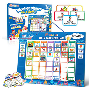 WEARXI Kinder Wochenplaner Magnettafel mit 304 Magneten für 14,49€ – Prime