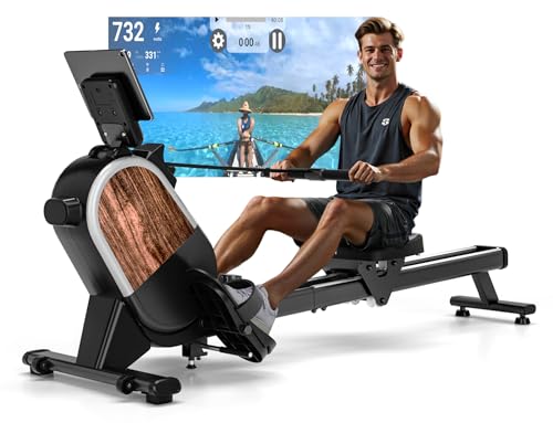 CHAOKE Rudergerät für Zuhause, Magnetisches Rudergerät, App-Kompatibel, Rowing Machine mit 16 Widerstandsstufen und Dual-Slide-Rail CHAOKE Rudergerät