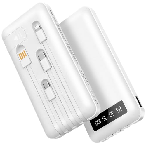Powerbank 26800mAh mit 4 integrierten Kabeln