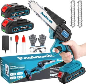 Peektook Mini Kettensäge mit Akkus und Zubehör für 49,98€ (statt 70€)