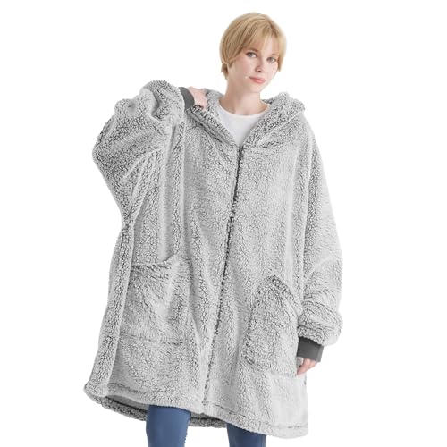 Gemütliche BEDSURE Hoodie Decke mit Ärmeln für 18,89€