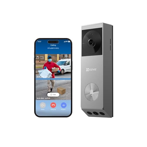 EZVIZ Video Türklingel mit 2K & 1080p Doppelkamera, Kabellose Türklingel mit Solarpanel EZVIZ Video Türklingel