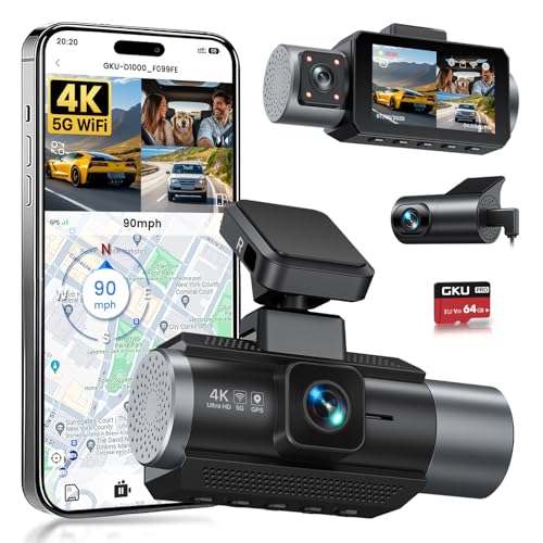 GKU 3-Kanal-Dashcam mit 4K-Auflösung und GPS GKU 3-Kanal-Dashcam
