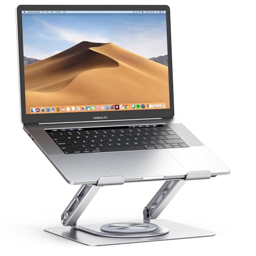 UGREEN Laptop Ständer 360° Drehbare, Höhenverstellbarer Faltbarer Laptop Stand Ergonomischer, Belüfteter Laptopständer Notebook Stand Kompatibel mit MacBook, Air, Pro, alle Laptops 10-17.3", Grau UGREEN Laptop Ständer