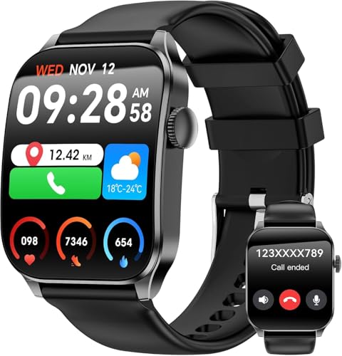 Haulvean Smartwatch Herren Damen, 1,91'' HD-rundum gekrümmter Bildschirm, Fitness-Uhr mit Herzraten- und Schlafmonitor Haulvean Smartwatch