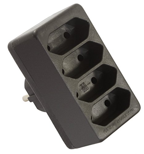 as - Schwabe 4-Fach Eurostecker Schwarz 230V 16A - Schuko-/Euroadapter as - Schwabe 4-Fach Eurostecker Schwarz