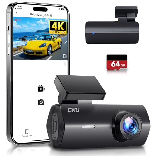 GKU 4K Dashcam mit WLAN und 64GB SD Karte für 41,51€