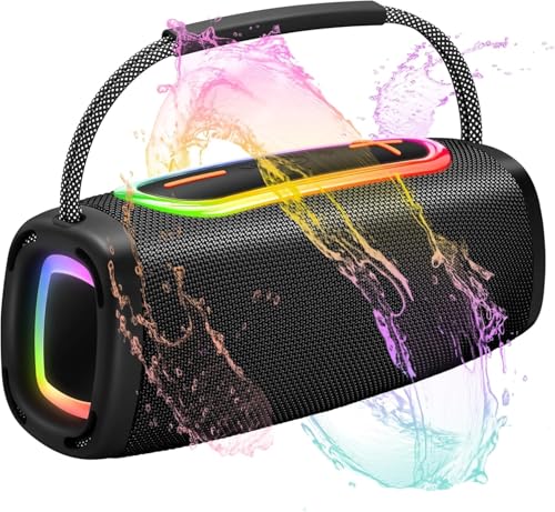 Tragbarer Bluetooth Lautsprecher mit RGB Licht und 20h Akkulaufzeit Tragbarer Bluetooth Lautsprecher