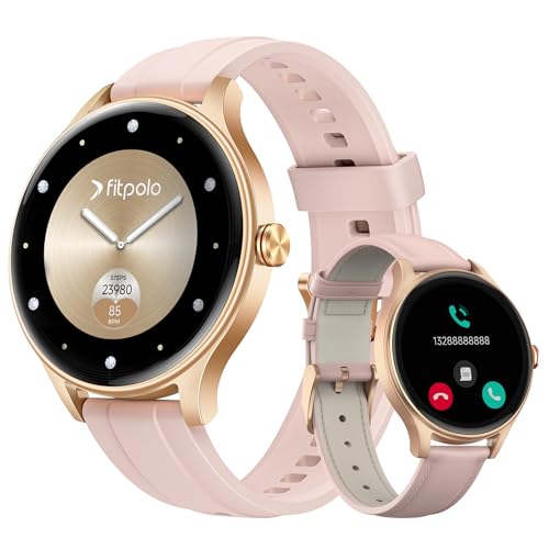 Smartwatch Damen Rund, AMOLED-Display Smart Watch