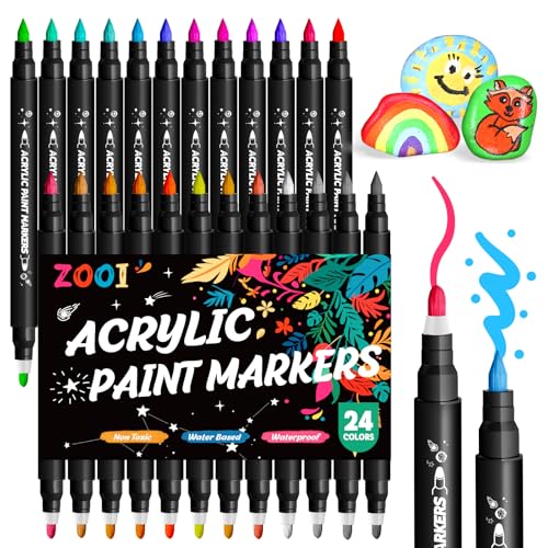 ZOOI Geschenk Mädchen 4-13 Jahre, 24 Farben Acrylstifte ZOOI Acrylstifte