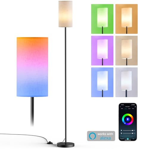 sympa Stehlampe Wohnzimmer, LED Dimmbar mit 16 Mio Farben, Musik-Sync & App-Control sympa Stehlampe