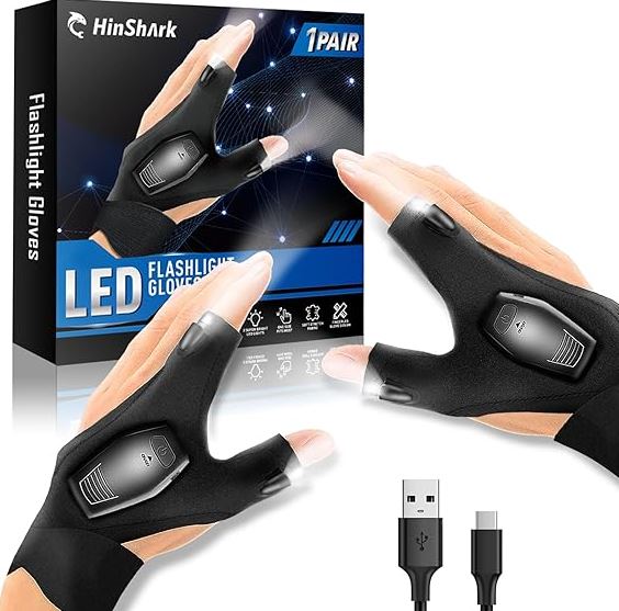Hinshark Handschuhe mit Licht für nur 5,49€ bei Prime-Versand