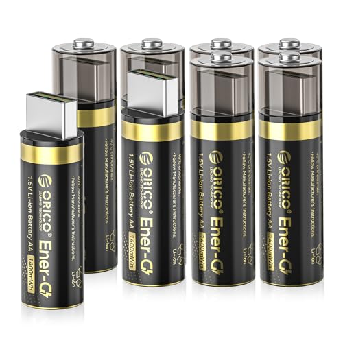 ORICO Ener-G Lithium-Ionen-Akku Wiederaufladbare AA-Batterien